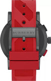 Burberry The City Chronograph Black Dial Red Rubber Strap Watch For Men - BU9805 Buy Now By Burberry
