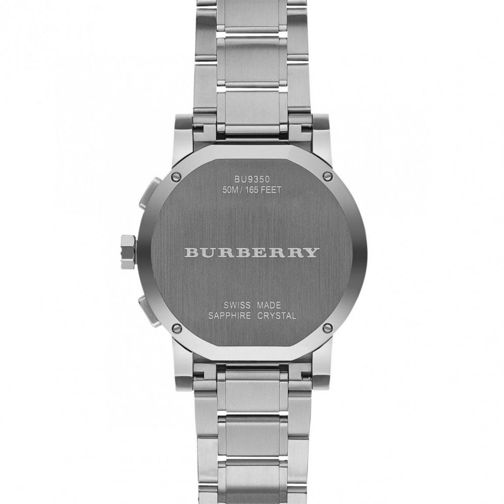 Burberry The City Chronograph Silver Dial Silver Steel Strap Watch for Men - BU9350 Buy Now By Burberry