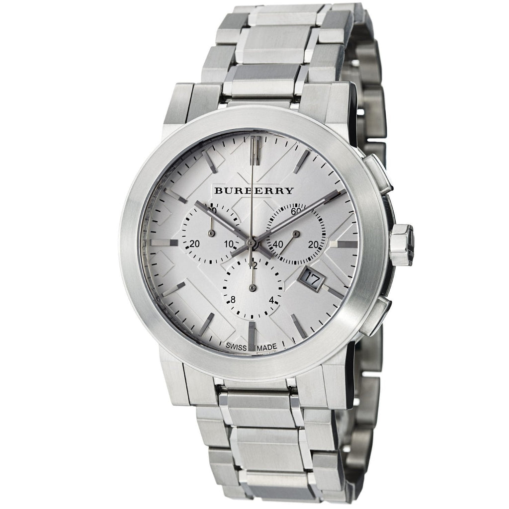 Burberry The City Chronograph Silver Dial Silver Steel Strap Watch for Men - BU9350 Buy Now By Burberry