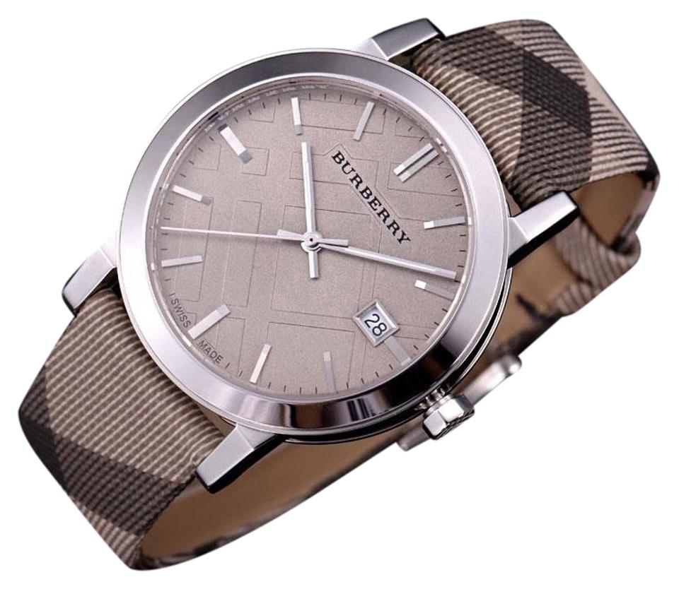 Burberry The City Beige Dial Chequered Brown Leather Strap Watch for Women - BU9029 Buy Now By Burberry