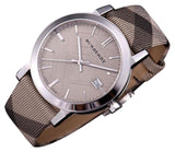Burberry The City Beige Dial Chequered Brown Leather Strap Watch for Women - BU9029 Buy Now By Burberry
