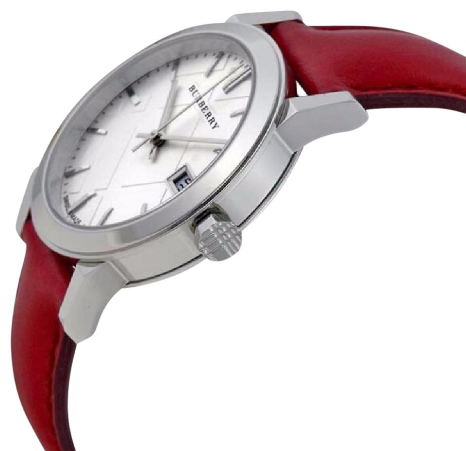 Burberry The City Silver Dial Red Leather Strap Watch for Women - BU9129 Buy Now By Burberry