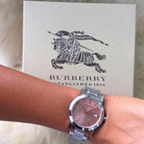 Burberry The City Pink Dial Silver Steel Strap Watch for Women - BU9124 Buy Now By Burberry