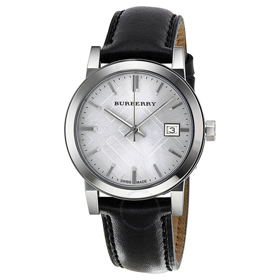 Burberry The City Silver Dial Black Leather Strap Watch for Women - BU9106 Buy Now By Burberry