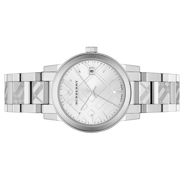 Burberry The City Silver Diamonds Dial Silver Steel Strap Watch for Women - BU9230 Buy Now By Burberry