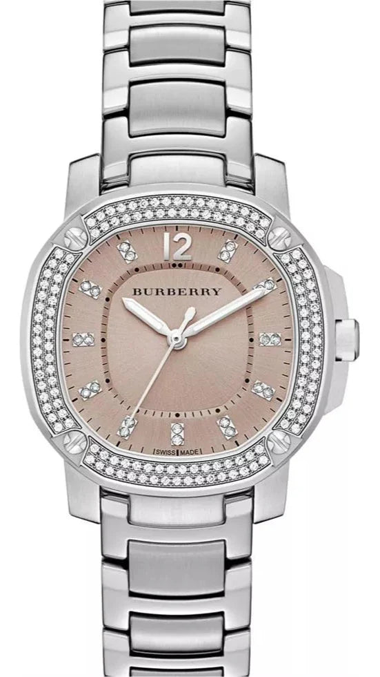 Burberry The Britain Diamonds Brown Dial Silver Steel Strap Watch for Women - BBY1803 Buy Now By Burberry