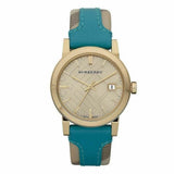 Burberry Heritage Gold Dial Blue Leather Strap Watch for Women - BU9112 Buy Now By Burberry