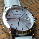Burberry The City White Dial White Leather Strap Watch for Women - BU9128 Buy Now By Burberry