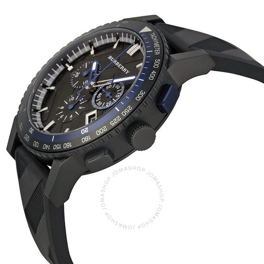 Burberry The City Chronograph Black Dial Black Rubber Strap Watch For Men - BU9806 Buy Now By Burberry