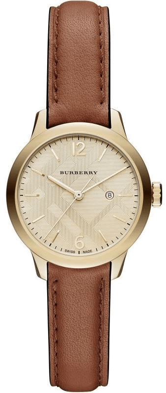 Burberry The Classic Champagne Gold Dial Brown Leather Strap Watch for Women - BU10101 Buy Now By Burberry