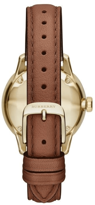 Burberry The Classic Champagne Gold Dial Brown Leather Strap Watch for Women - BU10101 Buy Now By Burberry