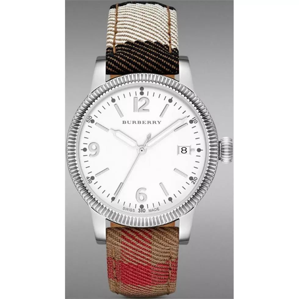 Burberry Utilitarian White Dial Multicolor Leather Strap Watch for Women - BU7824 Buy Now By Burberry