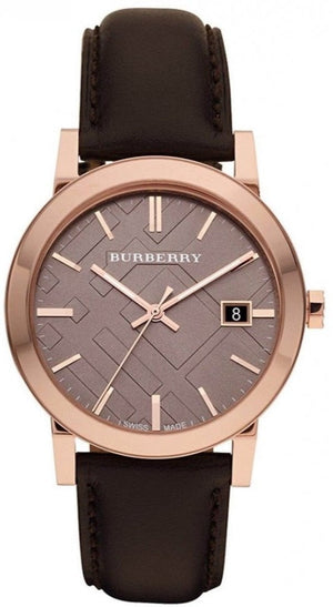 Burberry The City Grey Dial Brown Leather Strap Unisex Watch - BU9755 Buy Now By Burberry