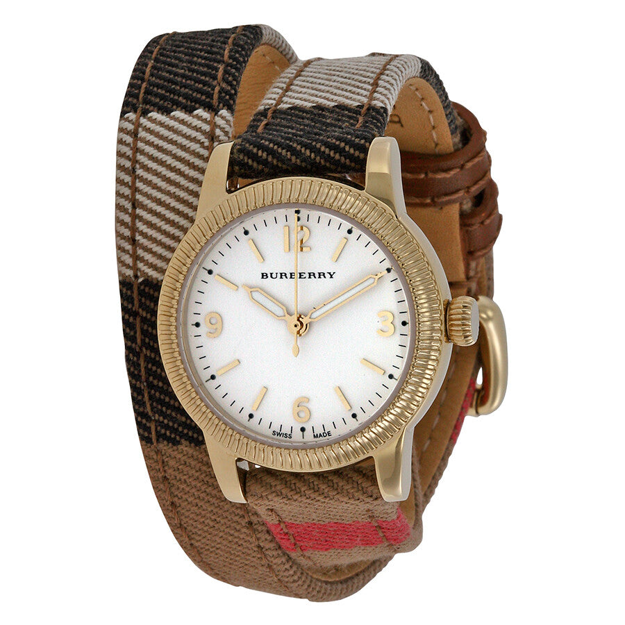 Burberry Utilitarian White Dial Multicolor Leather Strap Watch for Women - BU7851 Buy Now By Burberry