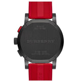 Burberry The City Chronograph Black Dial Red Rubber Strap Watch For Men - BU9805 Buy Now By Burberry