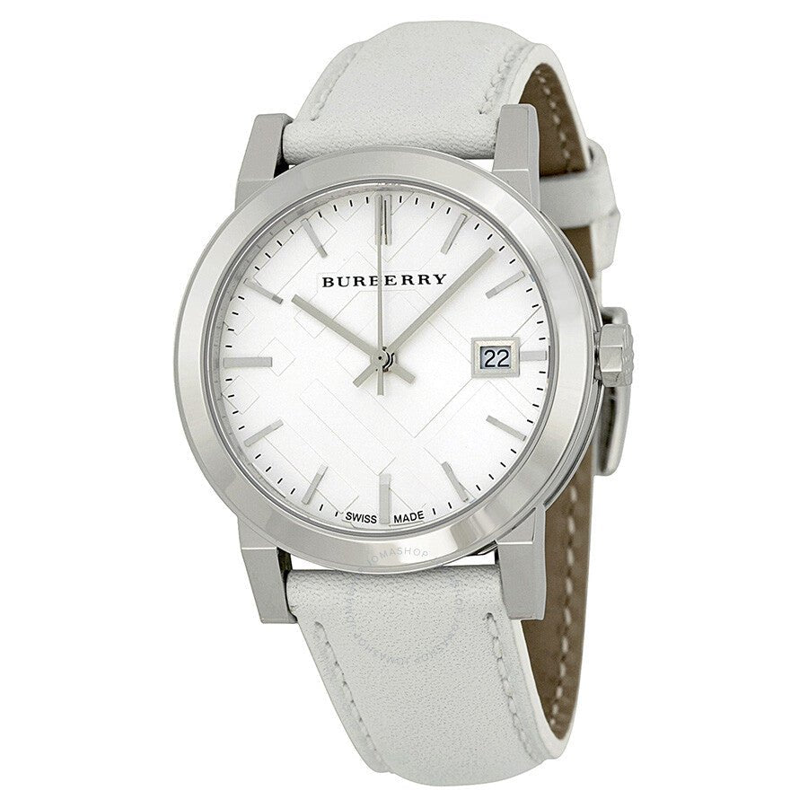 Burberry The City White Dial White Leather Strap Watch for Women - BU9128 Buy Now By Burberry