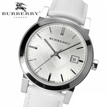 Burberry The City White Dial White Leather Strap Watch for Women - BU9128 Buy Now By Burberry