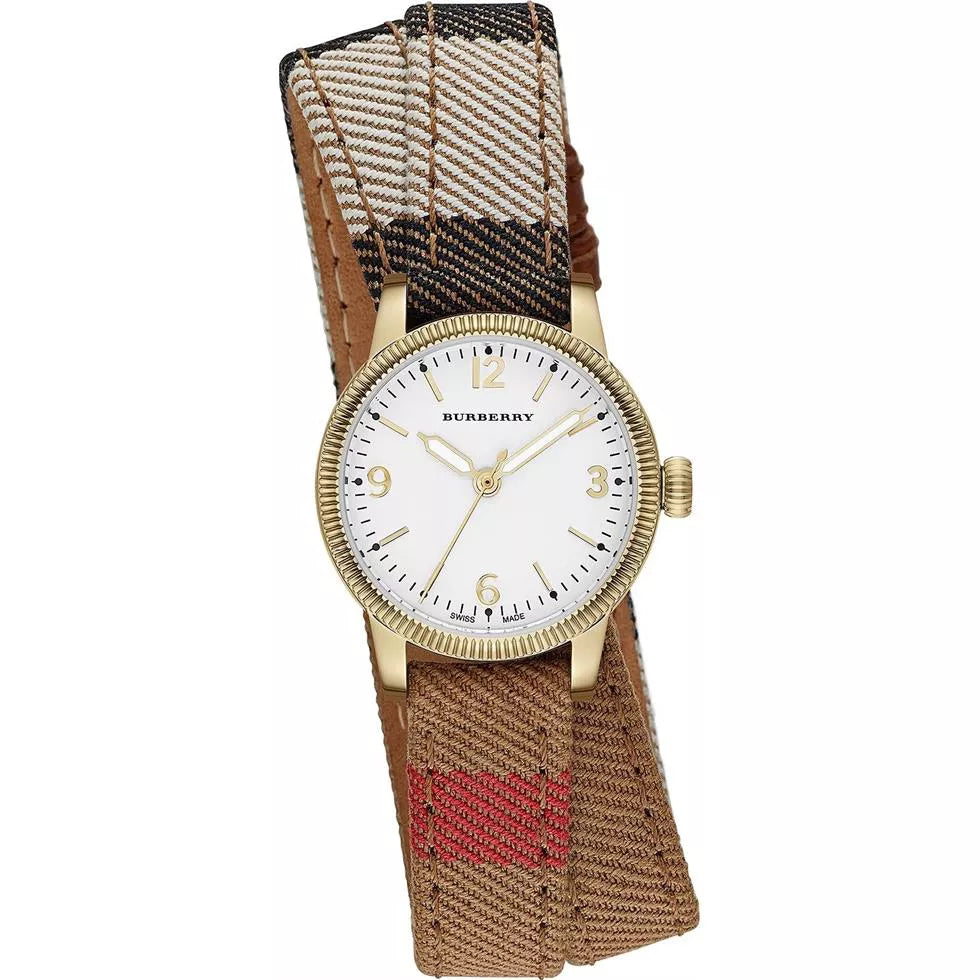 Burberry Utilitarian White Dial Multicolor Leather Strap Watch for Women - BU7851 Buy Now By Burberry