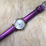 Burberry The City Silver Dial Purple Leather Strap Watch for Women - BU9122 Buy Now By Burberry