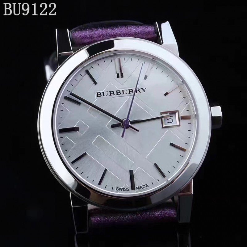 Burberry The City Silver Dial Purple Leather Strap Watch for Women - BU9122 Buy Now By Burberry