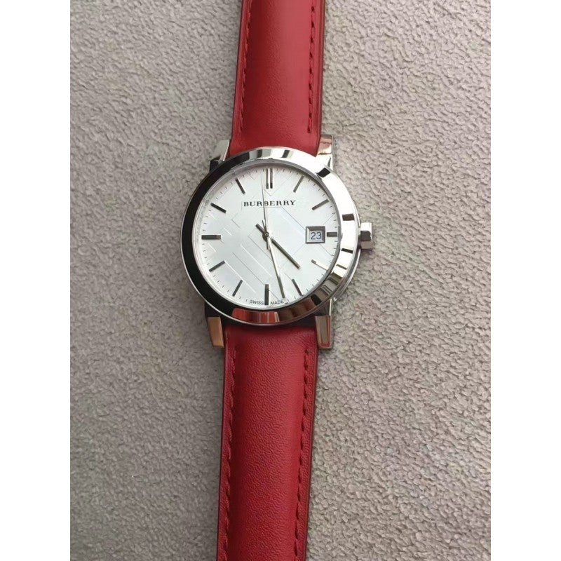 Burberry The City Silver Dial Red Strap Watch for Women - BU9232 Buy Now By Burberry