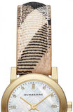 Burberry The City Diamonds Mother of Pearl Dial Brown Leather Strap Watch for Women - BU9226 Buy Now By Burberry