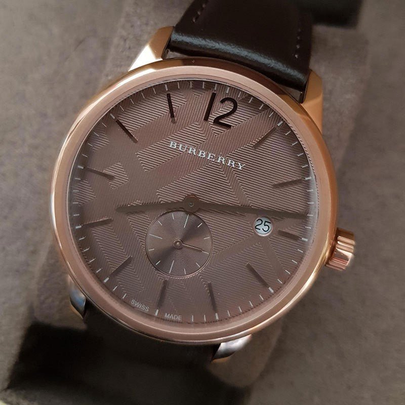Burberry The Classic Brown Dial Brown Leather Strap Watch for Men - BU10012 Buy Now By Burberry