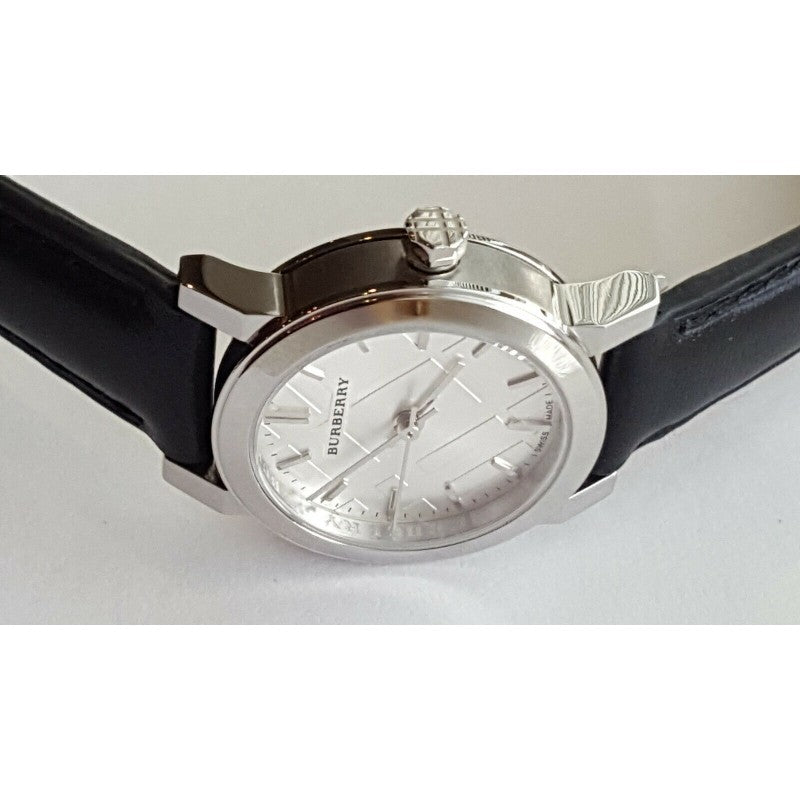 Burberry The City White Dial Black Leather Strap Watch for Women - BU9206 Buy Now By Burberry