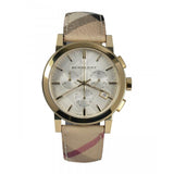 Burberry The City White Dial Haymarket Beige Leather Strap Watch for Women - BU9752 Buy Now By Burberry