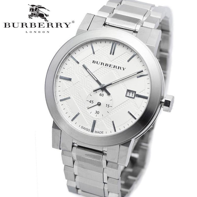 Burberry The City Silver Dial Silver Steel Strap Watch for Men - BU9900 Buy Now By Burberry