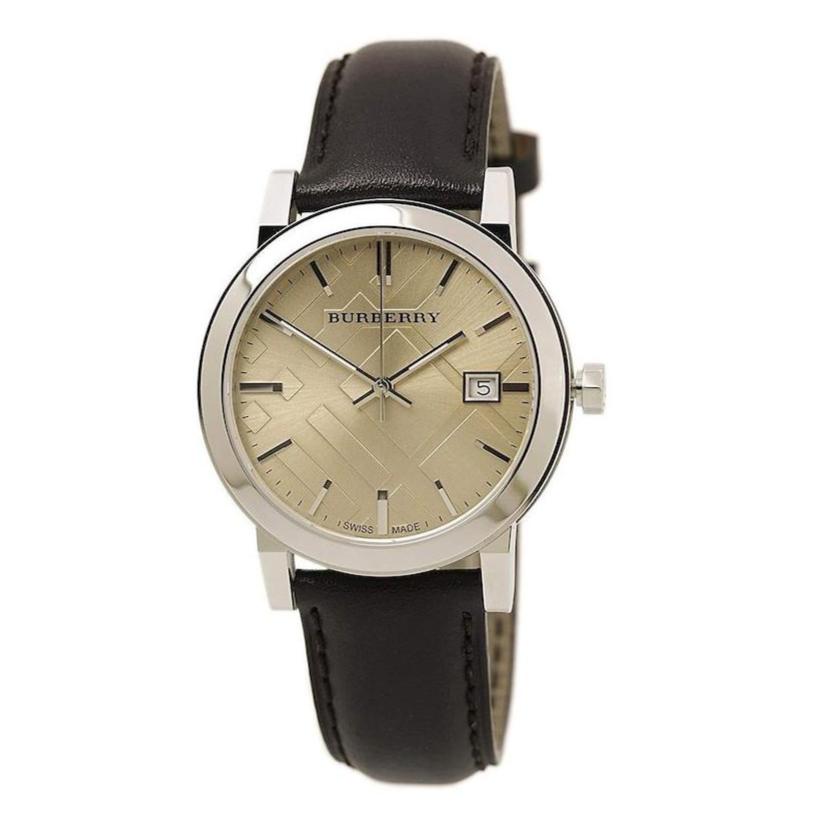 Burberry The City Gold Dial Brown Leather Strap Watch for Men - BU9011 Buy Now By Burberry