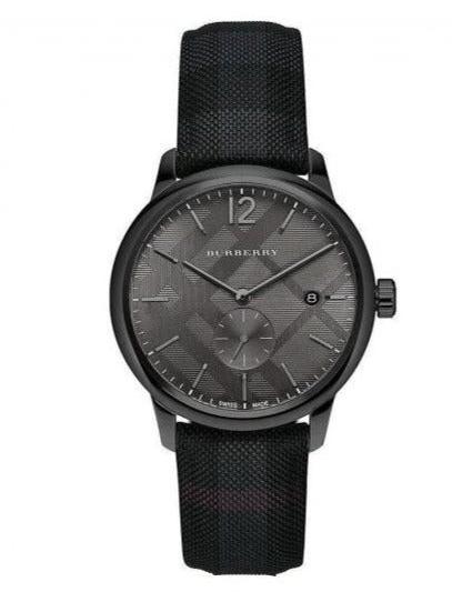 Burberry The Classic Round Horseferry Black Dial Black Leather Strap Watch for Men - BU10010 Buy Now By Burberry