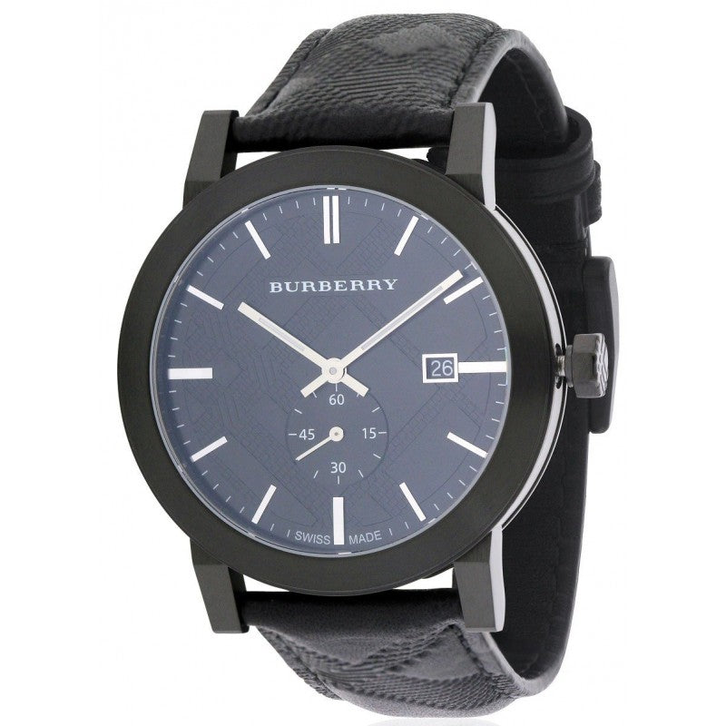 Burberry The City Black Dial Black Leather Strap Watch for Men - BU9906 Buy Now By Burberry