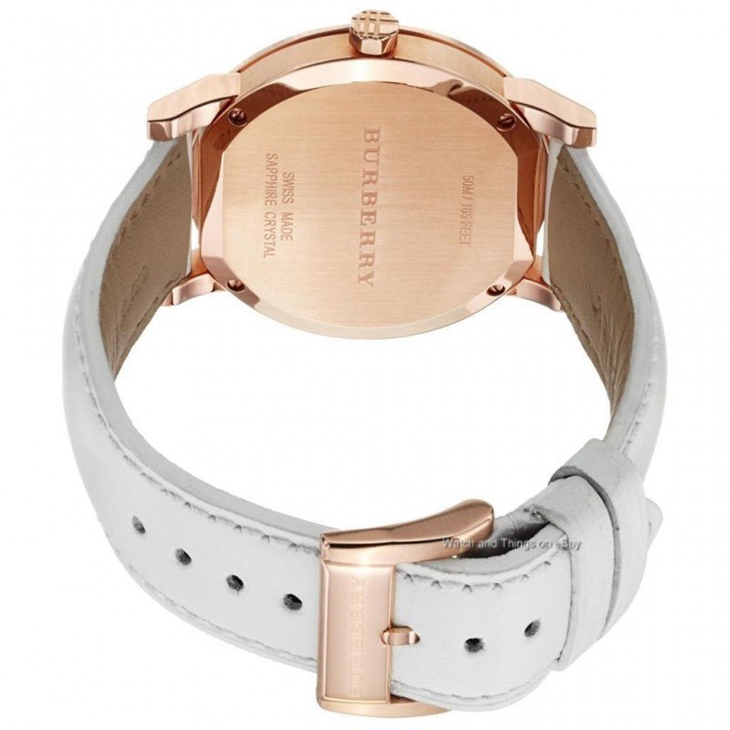 Burberry The City White Dial White Leather Strap Watch for Women - BU9012 Buy Now By Burberry