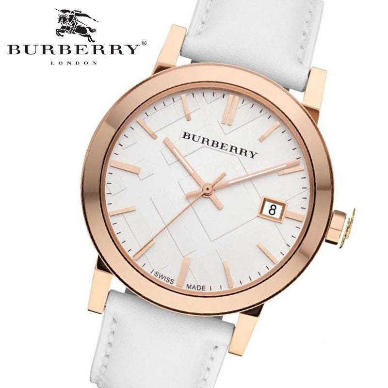 Burberry The City White Dial White Leather Strap Watch for Women - BU9012 Buy Now By Burberry