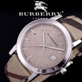 Burberry The City Grey Dial Checked Grey Leather Strap Watch for Women - BU9118 Buy Now By Burberry