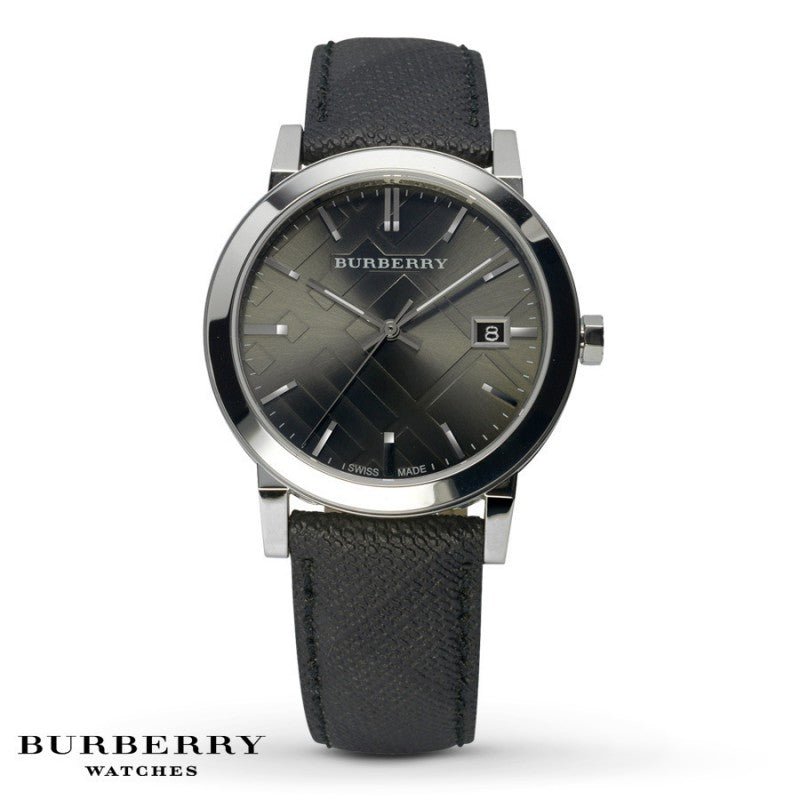 Burberry The City Grey Dial Black Leather Strap Watch for Men - BU9030 Buy Now By Burberry