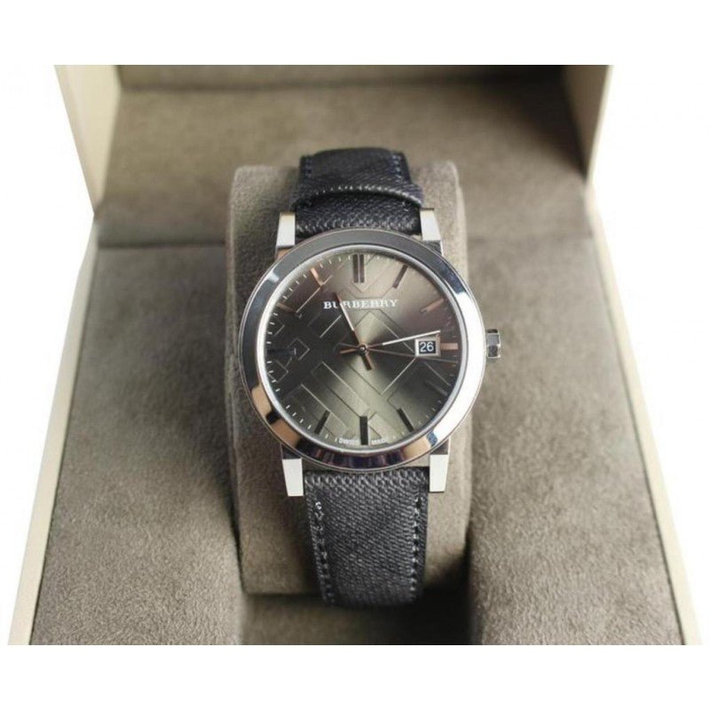 Burberry The City Grey Dial Black Leather Strap Watch for Men - BU9030 Buy Now By Burberry
