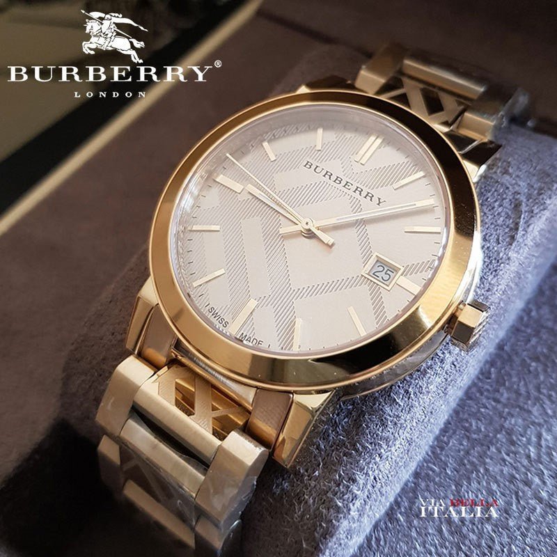 Burberry The City Gold Dial Gold Steel Strap Watch for Men - BU9038 Buy Now By Burberry