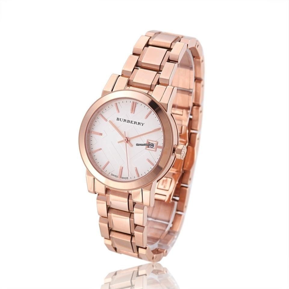 Burberry The City White Dial Rose Gold Steel Strap Watch for Women - BU9104 Buy Now By Burberry
