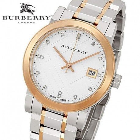 Burberry The City Diamonds White Dial Two Tone Steel Strap Watch for Women - BU9127 Buy Now By Burberry