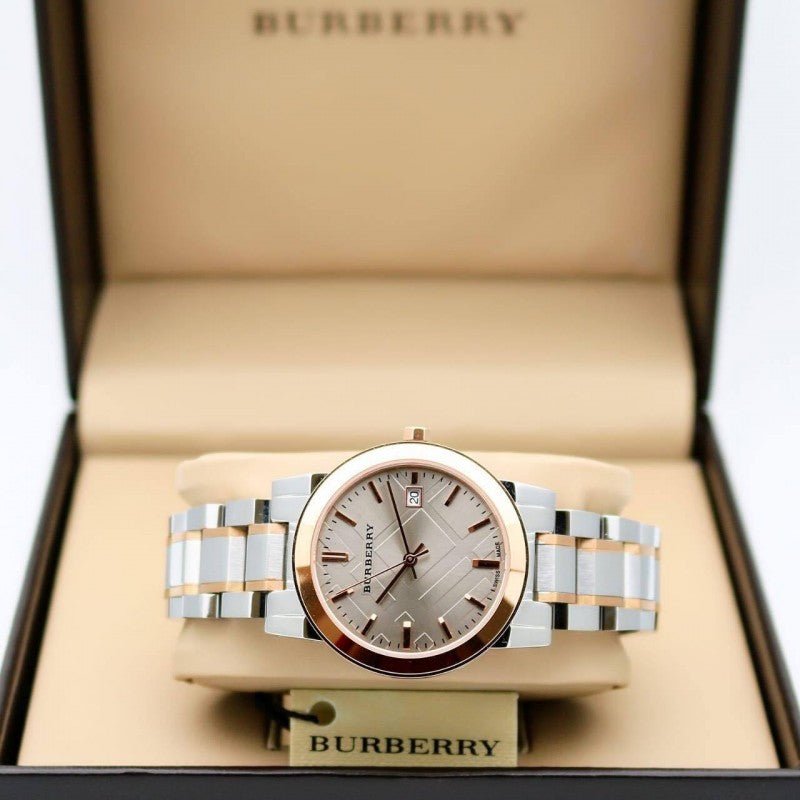 Burberry The City Diamonds White Dial Two Tone Steel Strap Watch for Women - BU9127 Buy Now By Burberry