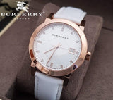 Burberry The City Diamonds White Dial White Leather Strap Watch for Women - BU9130 Buy Now By Burberry