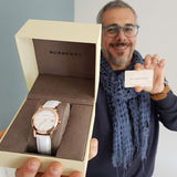 Burberry The City Diamonds White Dial White Leather Strap Watch for Women - BU9130 Buy Now By Burberry