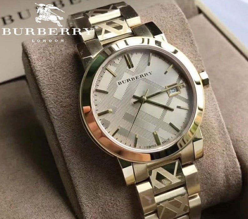 Burberry The City Gold Dial Gold Steel Strap Watch for Women - BU9145 Buy Now By Burberry