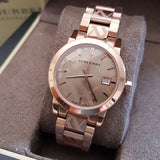 Burberry The City Rose Gold Dial Rose Gold Steel Strap Watch for Women - BU9146 Buy Now By Burberry