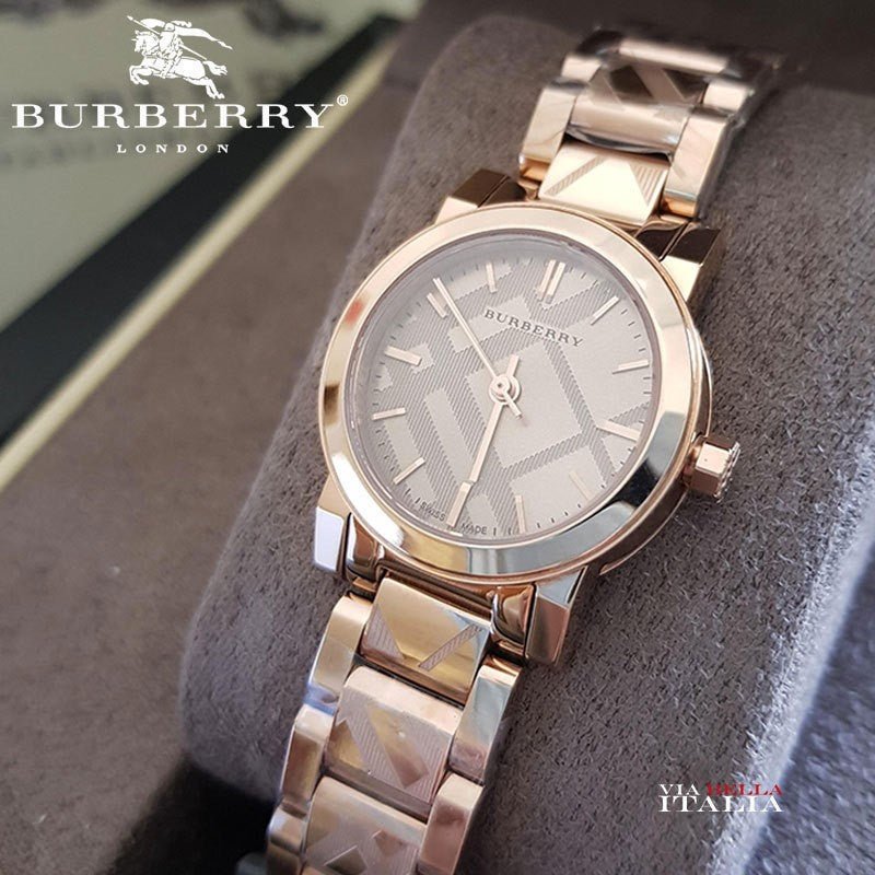 Burberry The City Rose Gold Dial Rose Gold Steel Strap Watch for Women - BU9235 Buy Now By Burberry