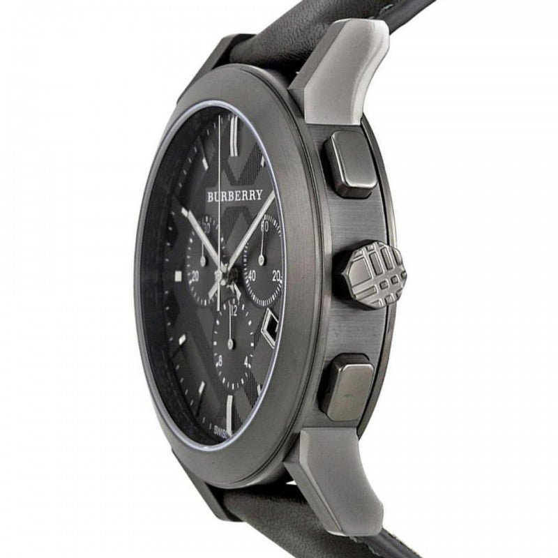 Burberry The City Black Dial Black Leather Strap Watch for Men - BU9364 Buy Now By Burberry