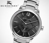 Burberry The Classic Round Black Dial Silver Steel Strap Watch for Men - BU10005 Buy Now By Burberry