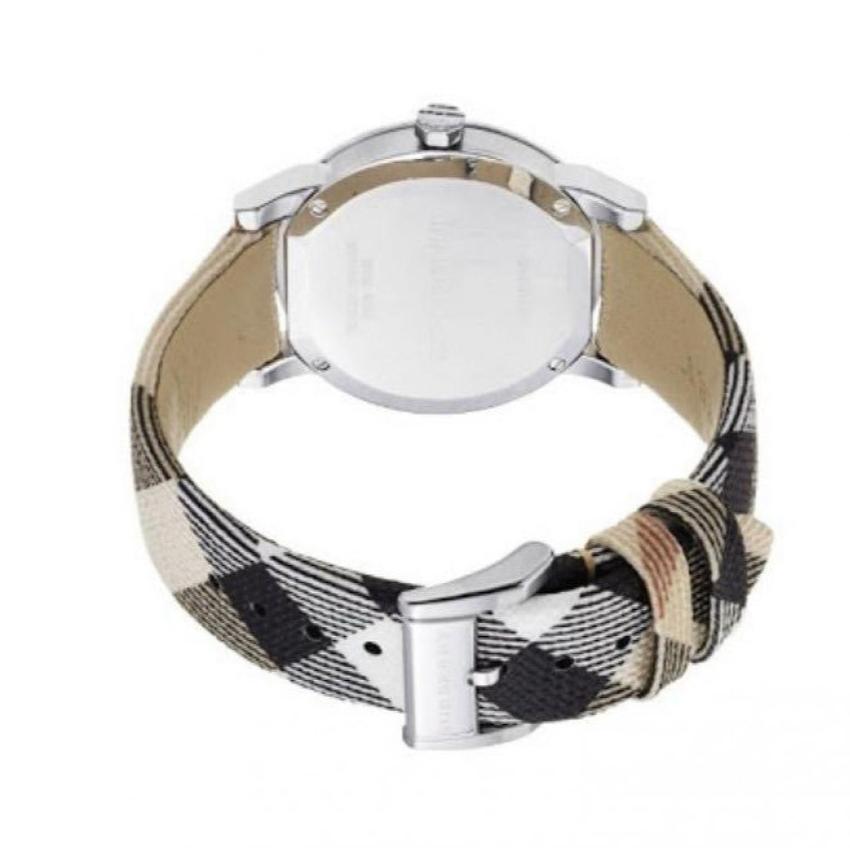 Burberry The City Grey Dial Checked Grey Leather Strap Watch for Women - BU9118 Buy Now By Burberry